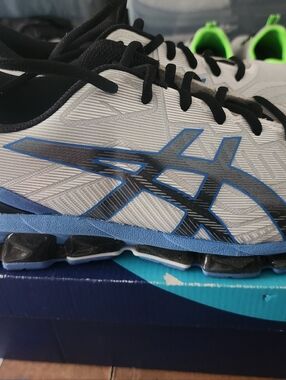 Asics Gel Quantum 180 White, Blue & Black Men's Athletic Running Shoes